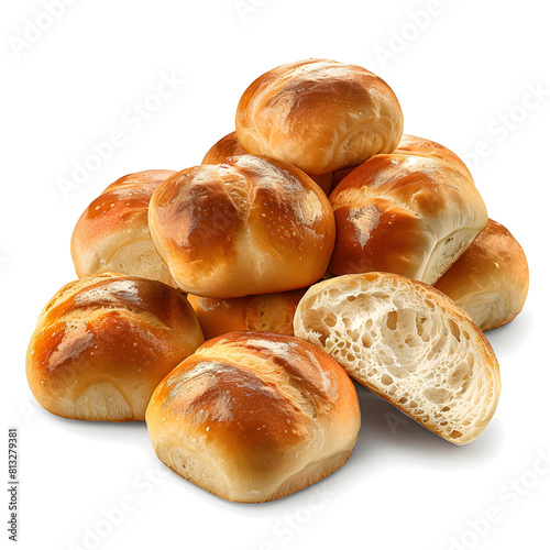 Clipart illustration of dinner rolls on a white background. Suitable for crafting and digital design projects.[A-0003]