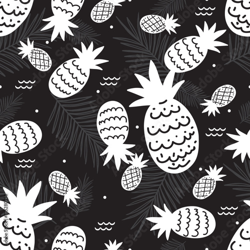 Abstract Pineapple Ink Frenzy Vector Pattern