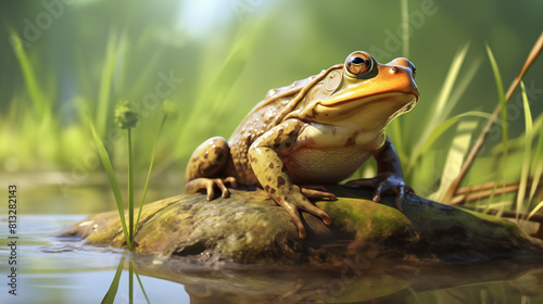 Toads and Frogs Image, Pattern Style, For Wallpaper, Desktop Background, Smartphone Cell Phone Case, Computer Screen, Cell Phone Screen, Smartphone Screen, 16:9 Format - PNG