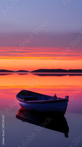 Morning Serenity: A Panoramic Sunrise over a Tranquil Lake © Evan