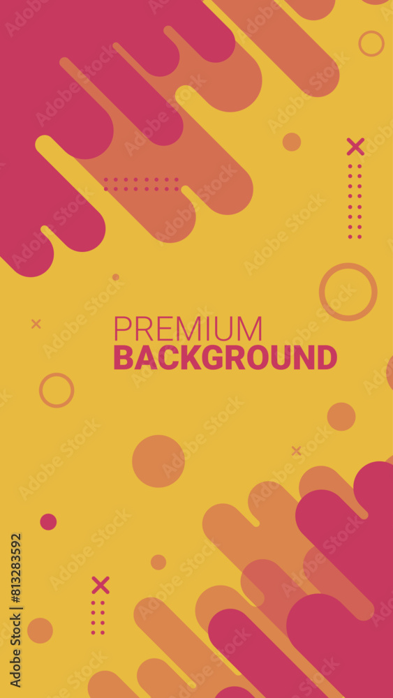 Fototapeta premium Premium Flat Vector Abstract Pink and Yellow geometric rounded shape background