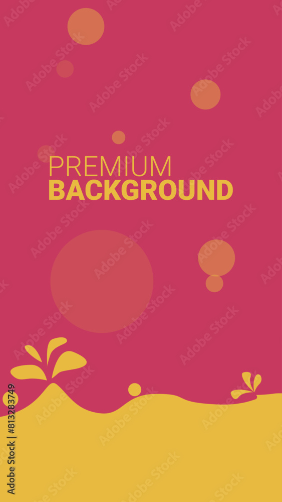 Naklejka premium Premium Flat Vector Abstract Pink and Yellow geometric rounded shape background