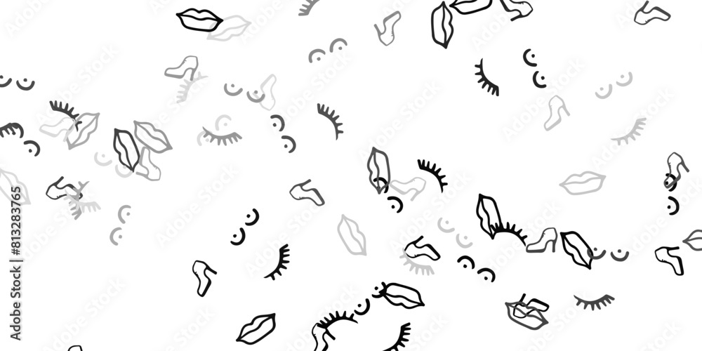 Obraz premium Light Gray vector texture with women's rights symbols.