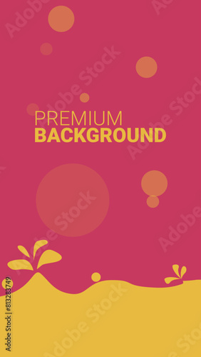 Premium Flat Vector Abstract Pink and Yellow geometric rounded shape background