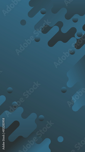 Premium Flat Vector Abstract blue geometric rounded shape background