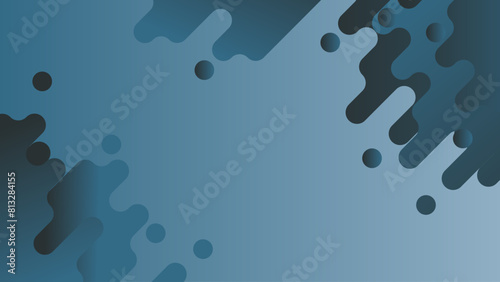 Premium Flat Vector Abstract blue geometric rounded shape background