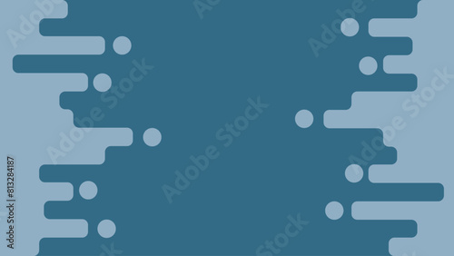 Premium Flat Vector Abstract blue geometric rounded shape background