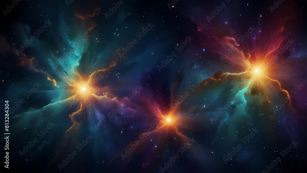 Fototapeta premium Abstract Background With Galaxy In Deep Space Theme
