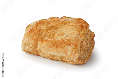Chicken Curry Pie isolated on withe background with clipping path.