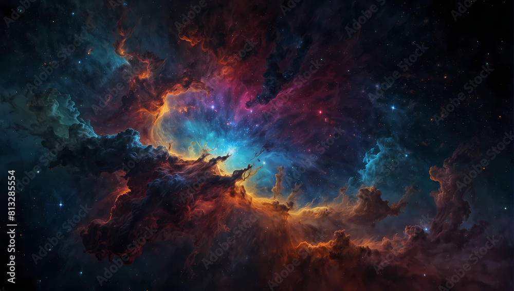 Fototapeta premium Abstract Background With Galaxy In Deep Space Theme