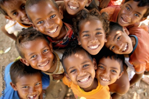Group of happy african american kids smiling and looking at camera