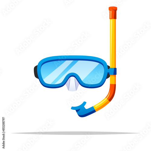 Diving mask with snorkel vector isolated illustration