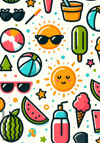 Summer illustration created by artificial intelligence.
