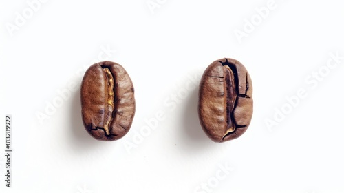 Two Coffee beans isolated on white background photo
