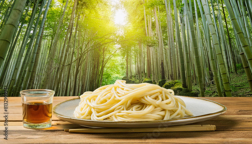 日本の代表的な家庭料理の冷たいざるうどん