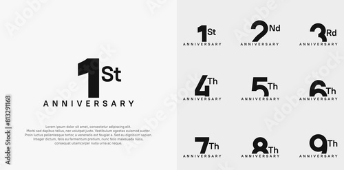 anniversary logotype vector design set black color can be use for celebration day photo