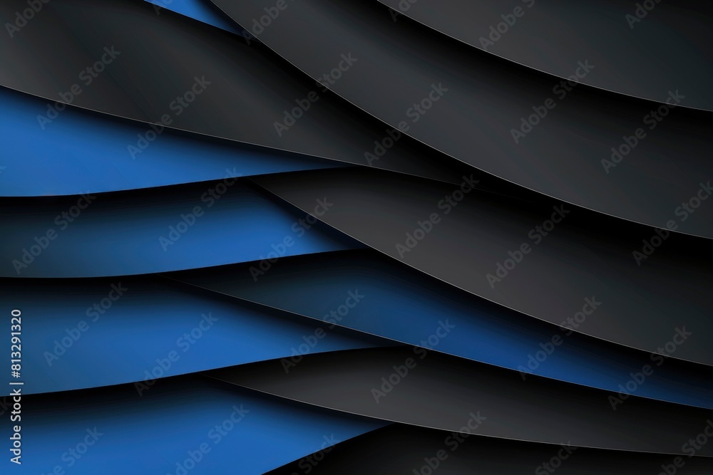 Modern black blue abstract background. Minimal. Color gradient. Dark. Web banner. Geometric shape. 3d effect. Lines stripes triangles. Design. Futuristic. Cut paper or metal effect - generative ai Modern black blue abstract background. Minimal. Color gradient. Dark. Web banner. Geometric shape. 3d effect. Lines stripes triangles. Design. Futuristic. Cut paper or metal effect - generative ai