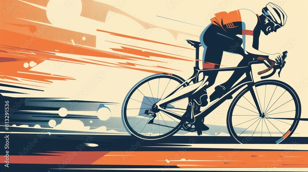 Fototapeta premium Cyclist Vector Art DEsign
