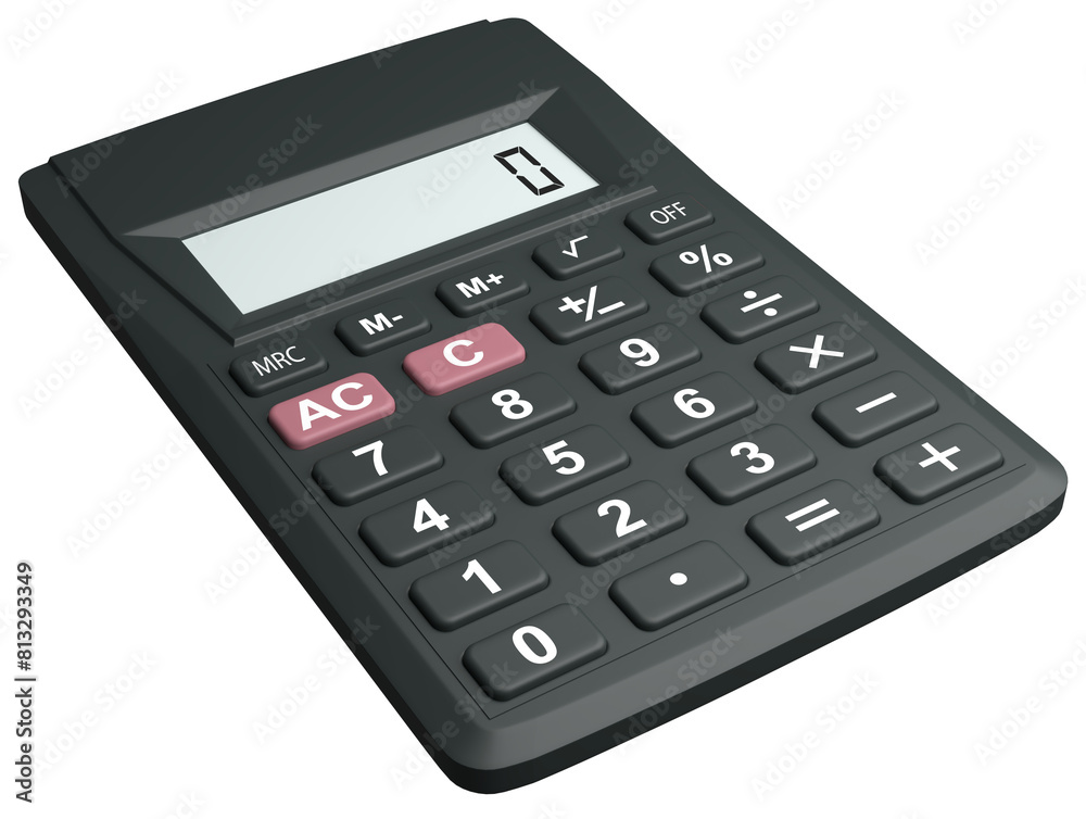 calculator on transparent background, 3d illustration calculator on transparent background, 3d illustration