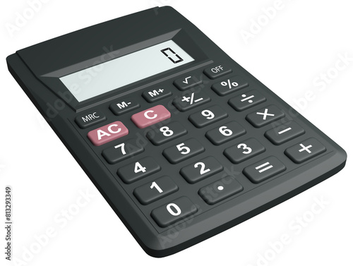 calculator on transparent background, 3d illustration
