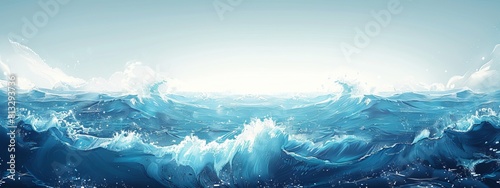Illustration ocean waves photo