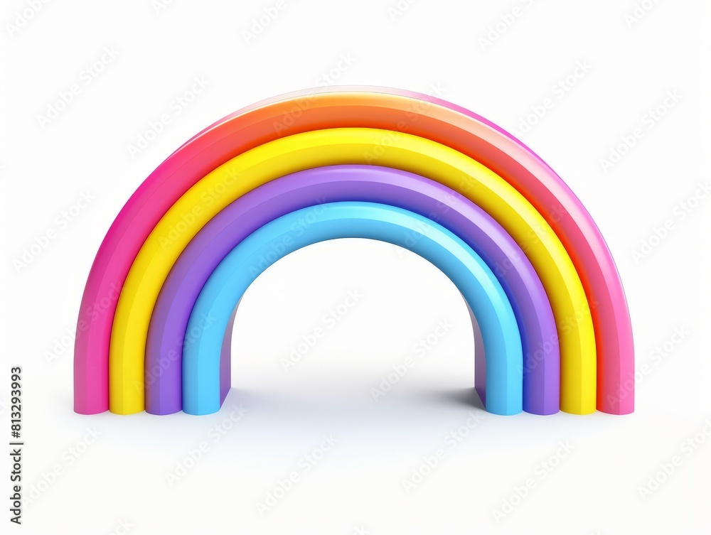 3D style imitation cartoon rainbow toy with arches, isolated on a white background 3D style imitation cartoon rainbow toy with arches, isolated on a white background