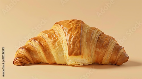  A croissant is a buttery ,flaky viennoiserie pastry that is typically served as a breakfast food photo