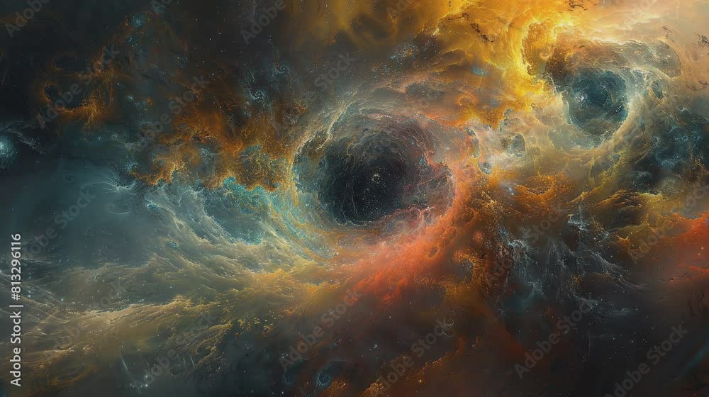 animation explosion nebula in space