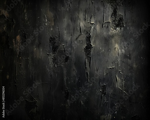 Abstract black background with cracks and scratches.