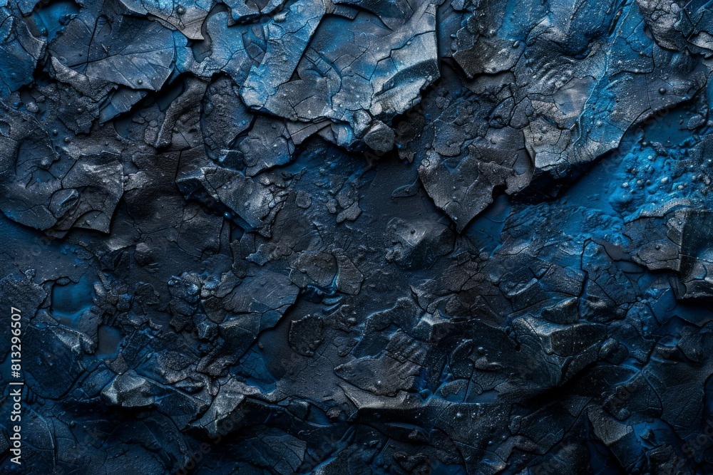 Abstract blue cracked stone texture.