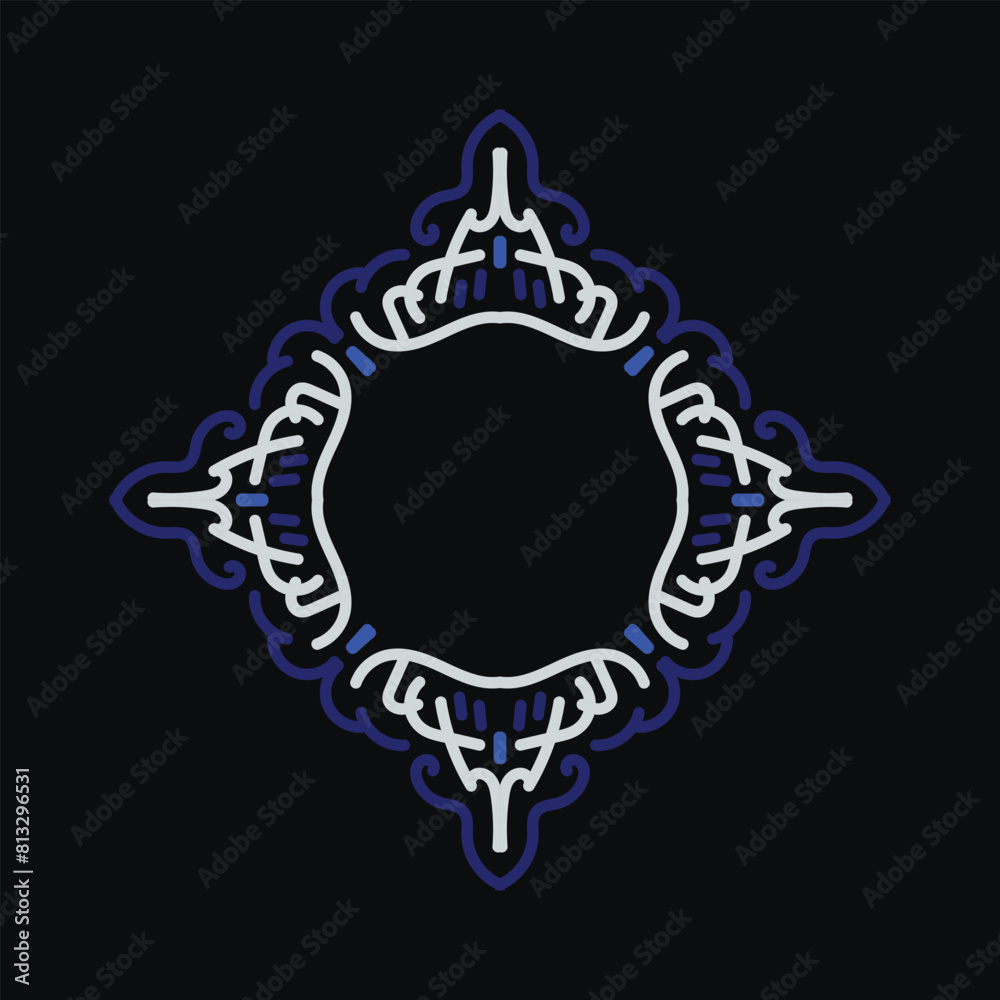 Obraz premium Islamic style frame design template vector element. Suitable for design element of Ramadan poster, Eid Mubarak greeting card, and copy space for Islamic quote text.