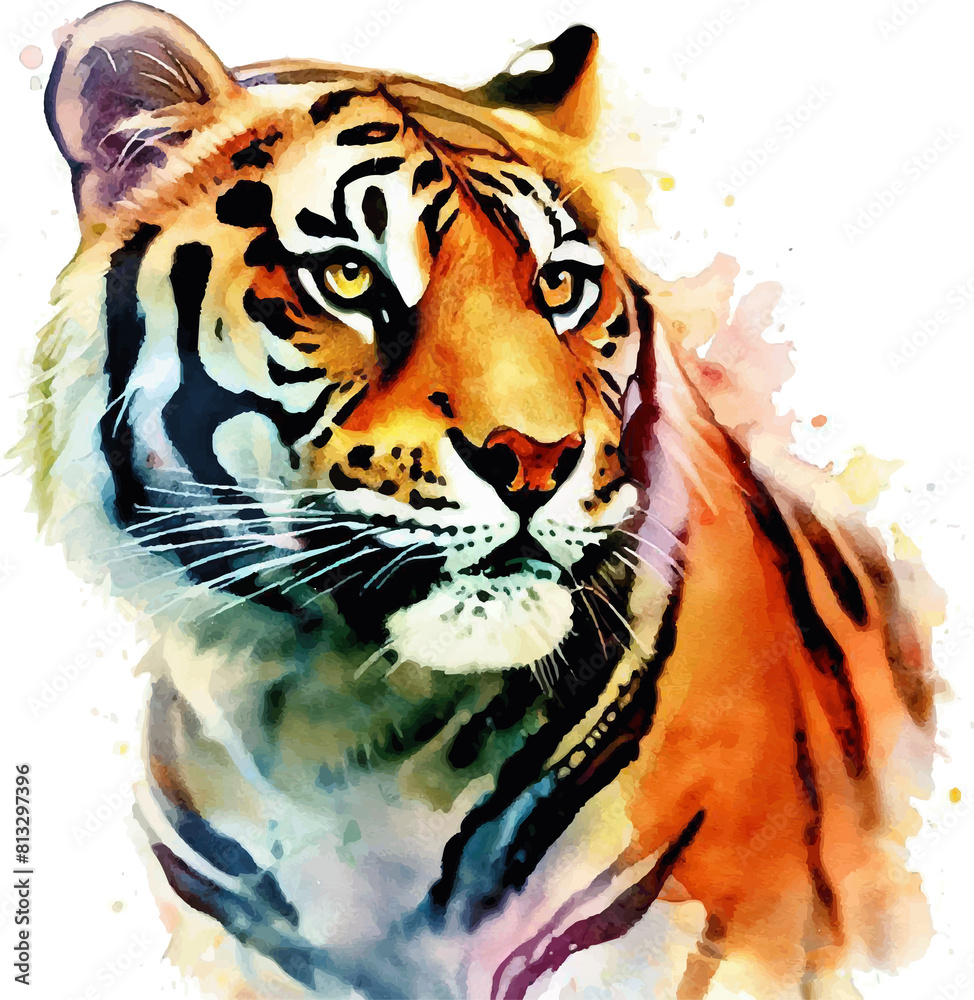 Naklejka premium Tiger illustration created by artificial intelligence.