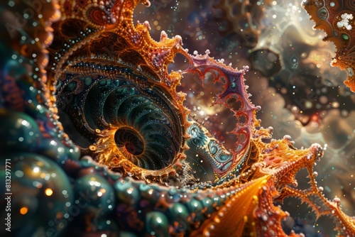 Amazing closeup of a colorful fractal.