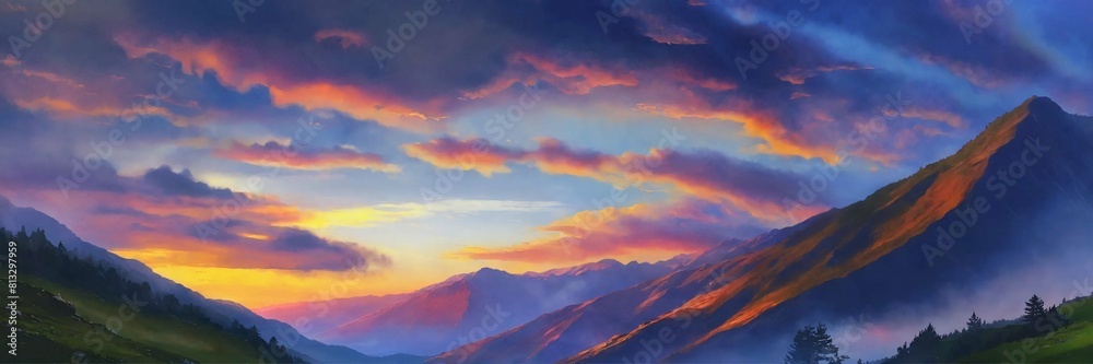 sunset in the misty mountains sunset in the misty mountains