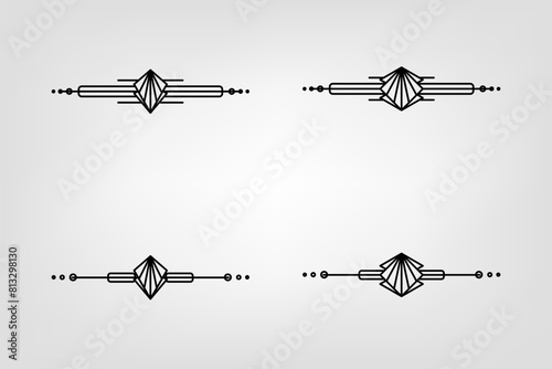 Art deco line border. Modern arabic gold frames, decorative lines borders and geometric golden label frame vector design elements