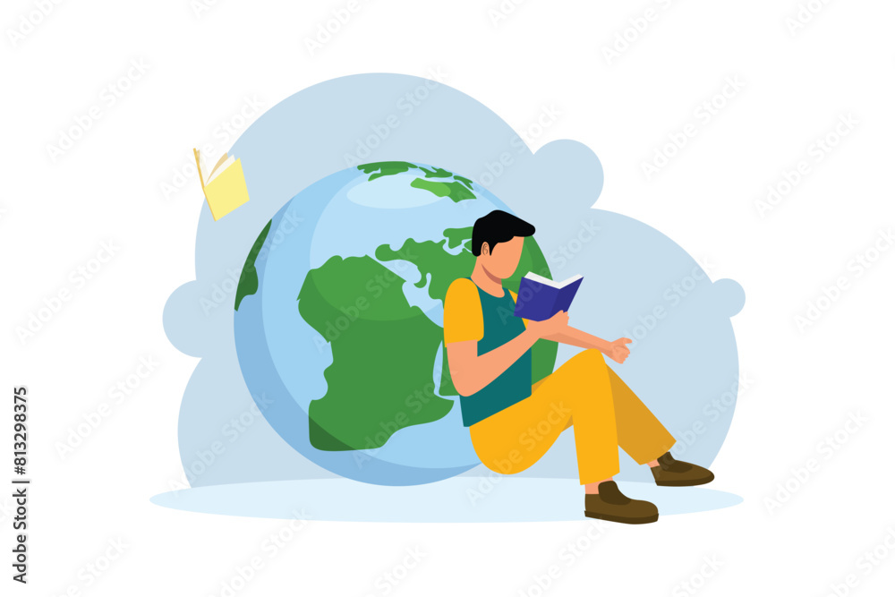 World Book Day Flat Design Illustration World Book Day Flat Design Illustration