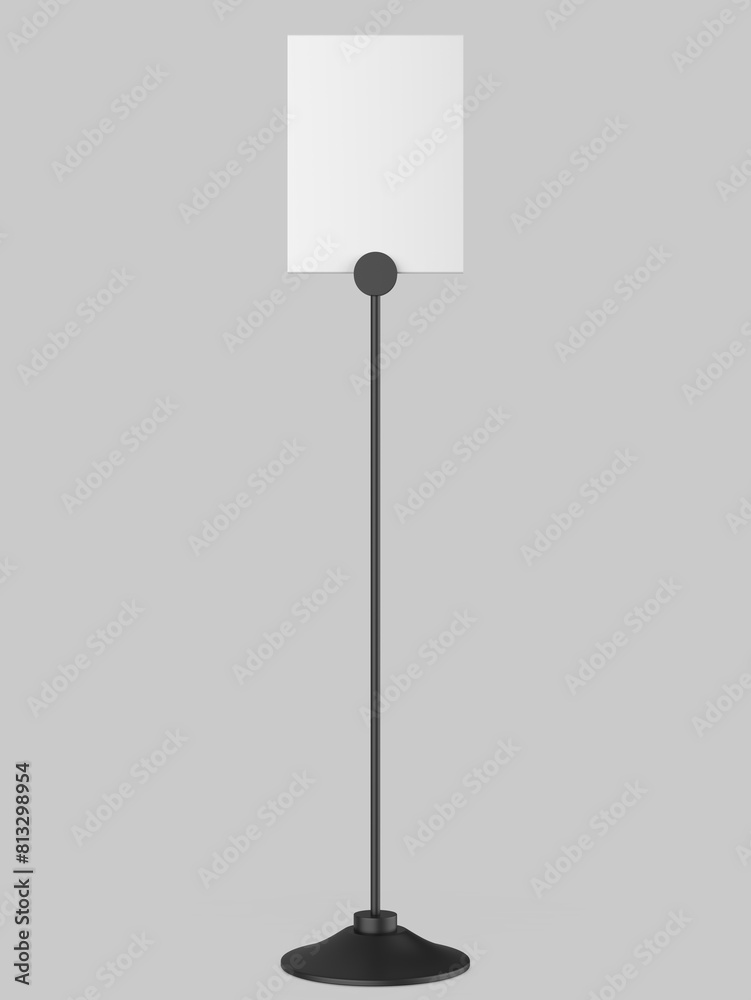 Aluminum pole reusable info poster metal stand. 3d illustration. Aluminum pole reusable info poster metal stand. 3d illustration.