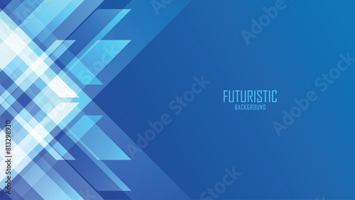 Abstract blue background with geometric shapes. Light futuristic background use for banner, cover poster, wallpaper, design with space fot text.