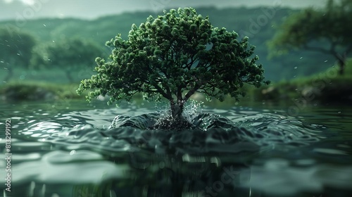 Create a mesmerizing animation where a tree gradually morphs into a liquid form and back again Experiment with different animation techniques such as morphing, fluid simulations, or framebyframe anima