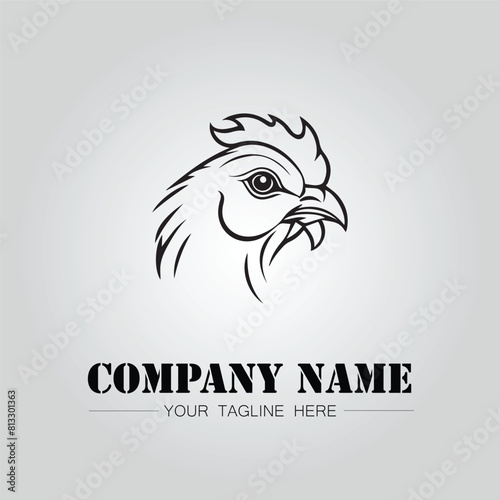 Chicken head symbol for logo company vector image	