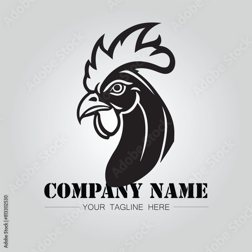 Chicken head symbol for logo company vector image	