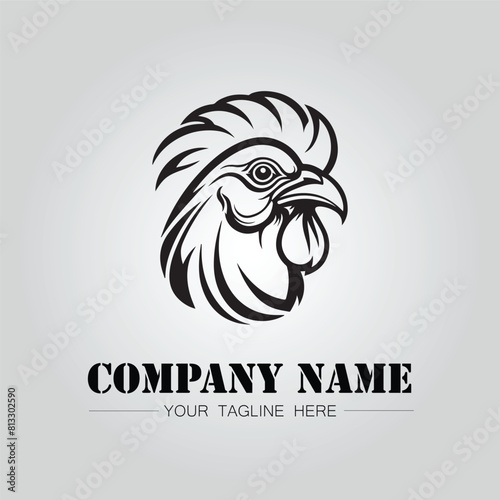 Chicken head symbol for logo company vector image	