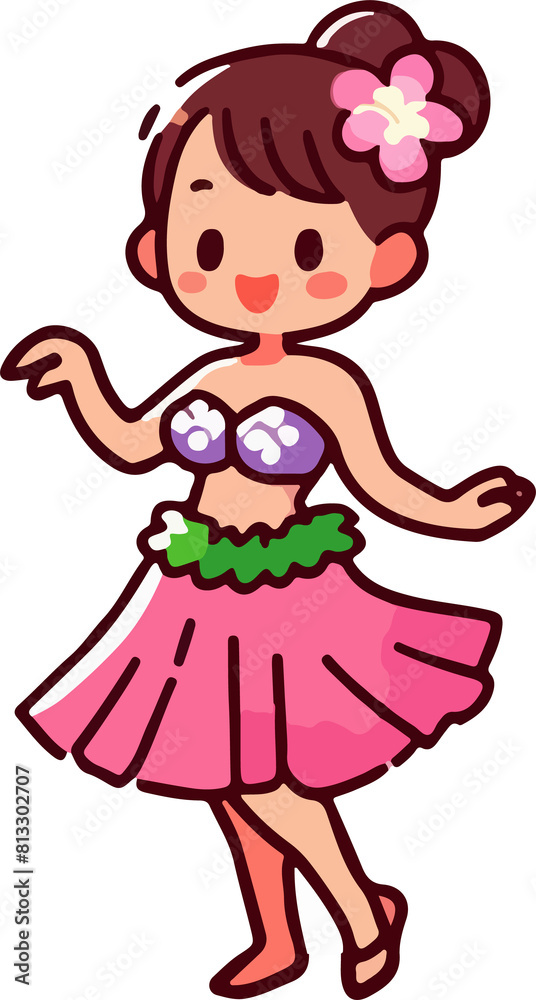 Hula dance illustration created by artificial intelligence.
Hula dance illustration created by artificial intelligence.