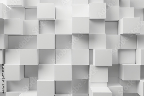 White abstract 3d background. Geometric pattern of cubes.