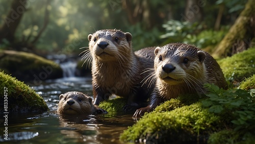 Mammals in water Stock Photographic Image