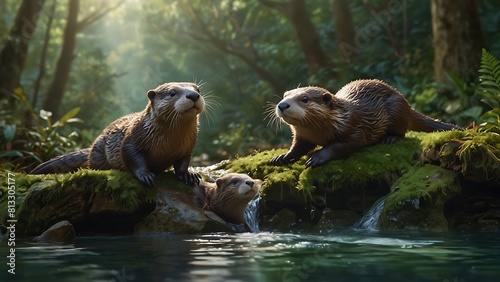 Mammals in water Stock Photographic Image photo