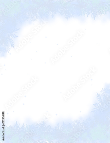 Snowflake frame clipart, ice crystal border