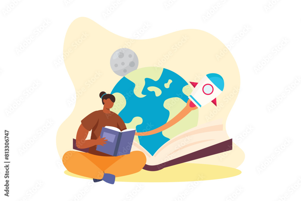 Fototapeta premium World Book Day Flat Design Illustration