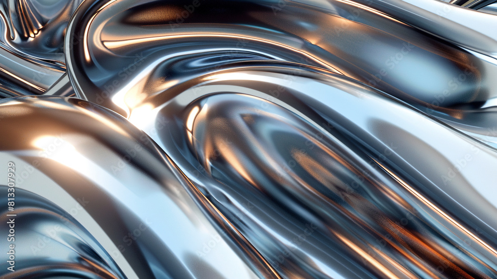 curved abstract metallic futuristic fluid chrome background curved abstract metallic futuristic fluid chrome background