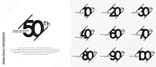 anniversary logotype vector set with black color can be use for celebration purpose